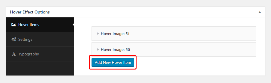 Add New Hover Item